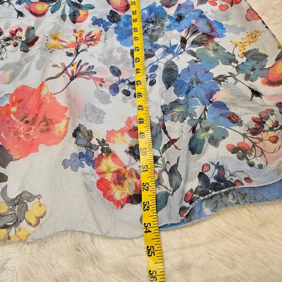 Bella Umbra Women's Silk Blend Floral Print Sleevesless Maxi Dress Size L - Picture 5 of 9